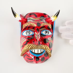 Juan Horta Castillo Wooden Diablo Devil Mask