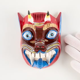 Juan Horta Castillo Wood Diablo Devil Cat Mask