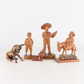 5 Jose Pinal Mexican Folk Art Wood Carvings