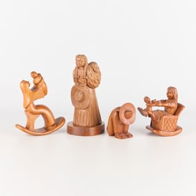 4 Jose Pinal Mexican Folk Art Wood Carvings