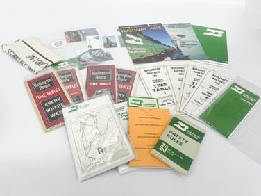 Group of 25+ Burlington Northern Railway Ephemera
