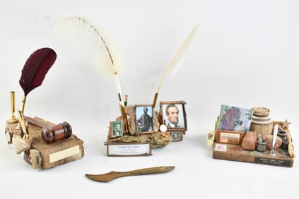 Abraham Lincoln Related Artifact Desk Decor Pen Holders