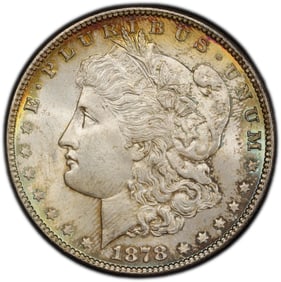 1878 7TF Morgan Silver Dollar PCGS MS63 Rainbow