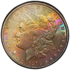 1878 7TF Morgan Silver Dollar PCGS MS63 Rainbow