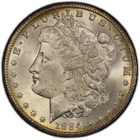 1884-CC Morgan Silver Dollar PCGS MS63 Rainbow Hue