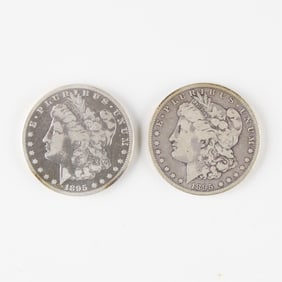 2 1895 Morgan Silver Dollars - Low Mintage