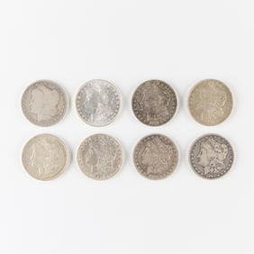 8 Morgan Silver Dollar Coins