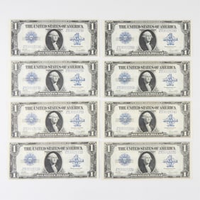 8 Sequential U.S. 1923 $1 Silver Certificates