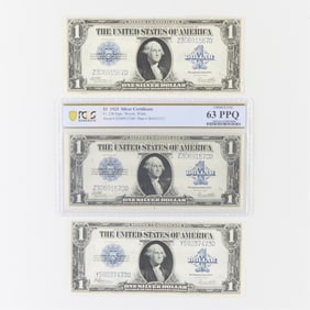 3 U.S. 1923 $1 Silver Certificates
