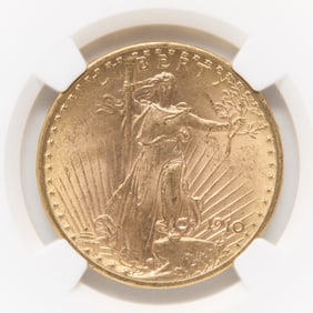 1910-D $20 Gold Saint-Gaudens Coin NGC MS64