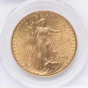 1911-S $20 Gold Saint-Gaudens Coin PCGS MS64