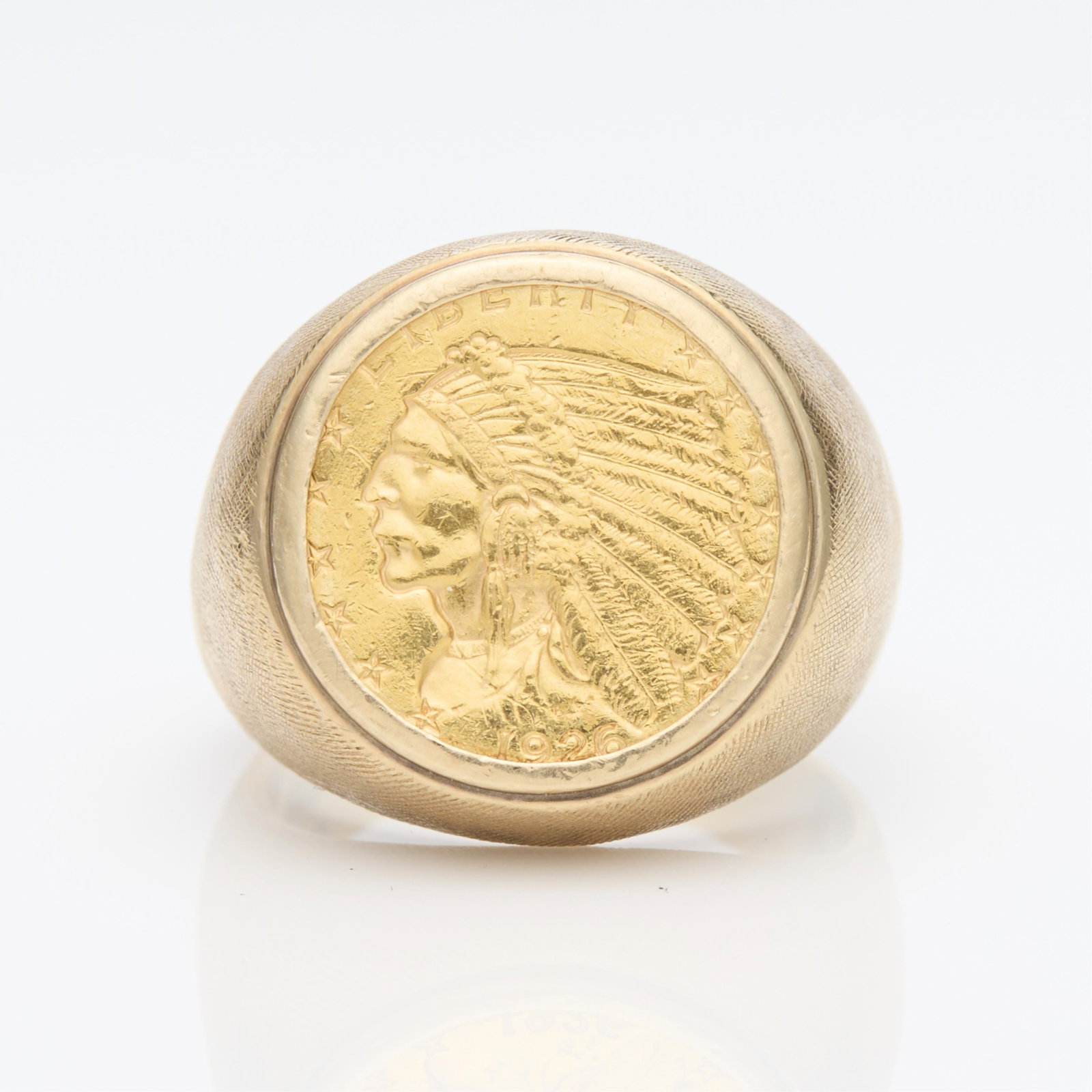 14k Gold Ring w/ Gold Indian Head Quarter Eagle (1 of 4)