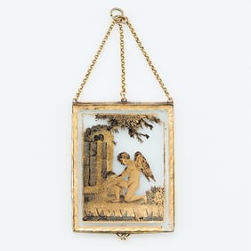 Georgian Verre Eglomise Pendant