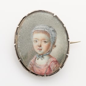 Georgian Portrait Miniature Pin