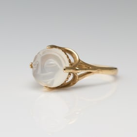 10k Yellow Gold Man in the Moon Ring
