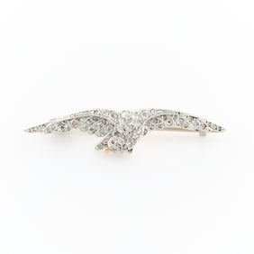 Edwardian Platinum & Diamond Sparrow Pin
