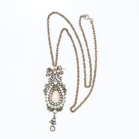 Antique Paste & Pearl Pendant