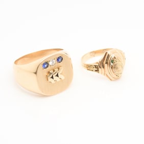 2 10k Yellow Gold Rings