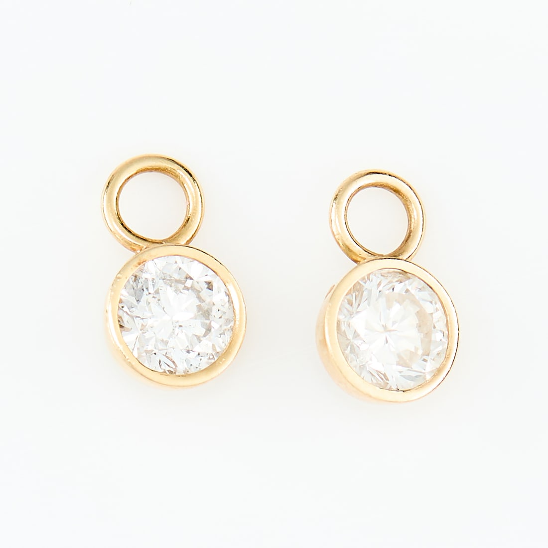 14k Yellow Gold & Diamond Hooplets (1 of 2)