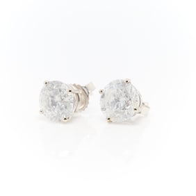 14k White Gold Diamond Studs - 5.27 ctw
