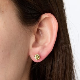 14k Gold & Yellow Diamond Earrings - 1.9 Ctw