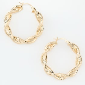 14k Yellow Gold Hoops