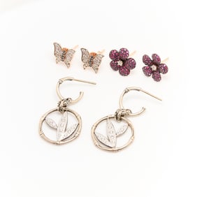 3 Pairs Figural Earrings