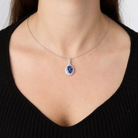Oscar Friedman Tanzanite & Diamond Necklace