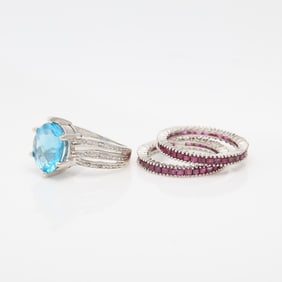 3 14k White Gold Rings