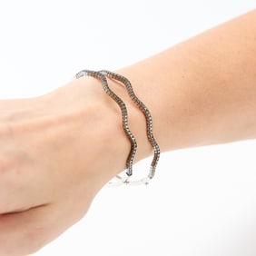 Two 18k White Gold & Diamond Bangles