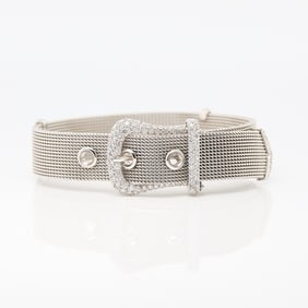 Tiffany & Co Platinum & Diamond Mesh Belt Bracelet