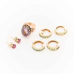 Group Gemstone & Gold Jewelry