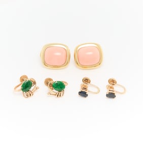3 14k Yellow Gold Earrings