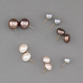 5 Pairs Pearl Studs