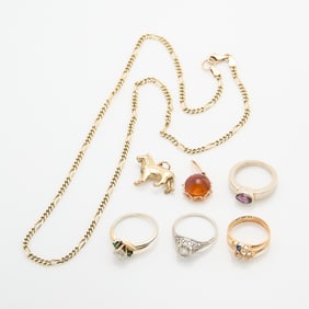 7 Pcs Gold Jewelry
