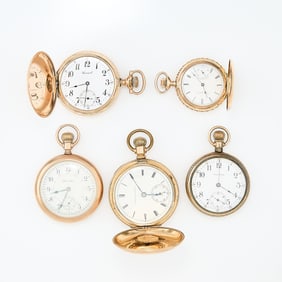 5 Gold Filled Pocket Watches