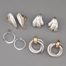 4 Pairs of Sterling Silver Earrings