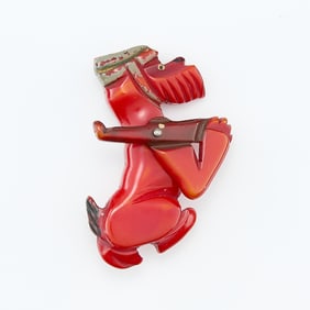 Articulated Bakelite Soldier Scottie Dog Brooch