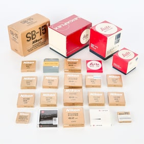 Group of Empty Leica & Nikon Boxes
