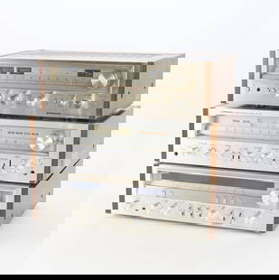3 Pioneer Stereos - SX-680, SX-3700, SX-750: Pioneer, Japan. Group of three stereo receivers including: model no. SX-680, model no. SX-3700, and model no. SX-750. All produced ca. 1970s-1980s.Each, height: 5 3/4 in x width ranges ranges from 17