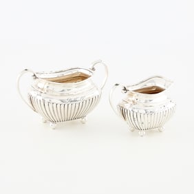 Dixon & Sons Sterling English Cream & Sugar Bowl