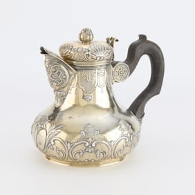 Lrg 19th c. Continental Sterling Silver Hot Water Pot