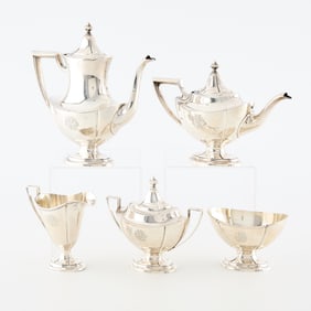 5 Pcs Jennings Sterling Silver Tea Set - 40 ozt