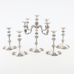 Set of 5 English Sterling Candelabra
