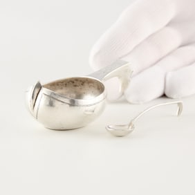 Russian Silver Kovsh & Spoon