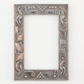 Attr. Werkstate Hagenauer Silverplate Relief Metal Frame