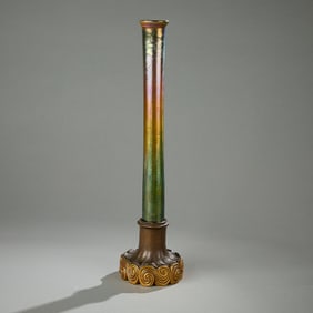 Tiffany Bronze & Favrile Glass Vase Model 711