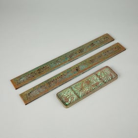 3 Pcs Tiffany Pine Needle Desk Set