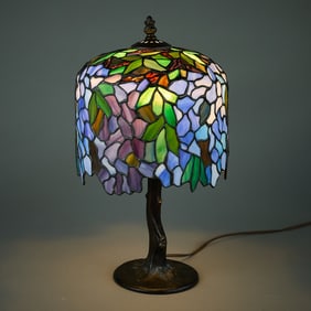 Century Studios Tiffany Style Stained Glass Lamp