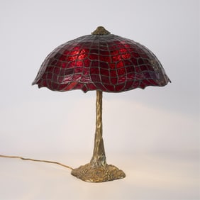 Style of Gorham/Amboy Leaded Glass Table Lamp